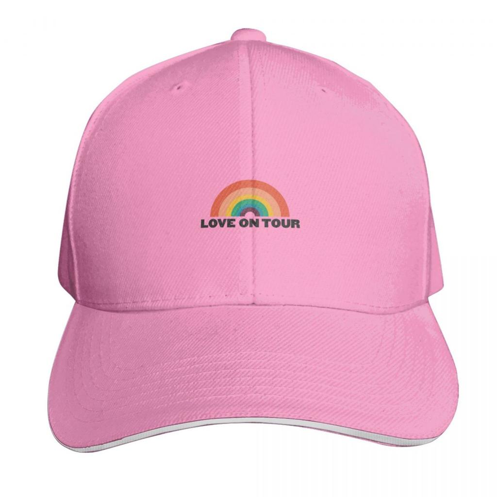 Love On Tour Rainbow Baseball Cap Sailor Cap for Unisex Snapback Cap Derby Hat Foam Party Hat Boy Womens