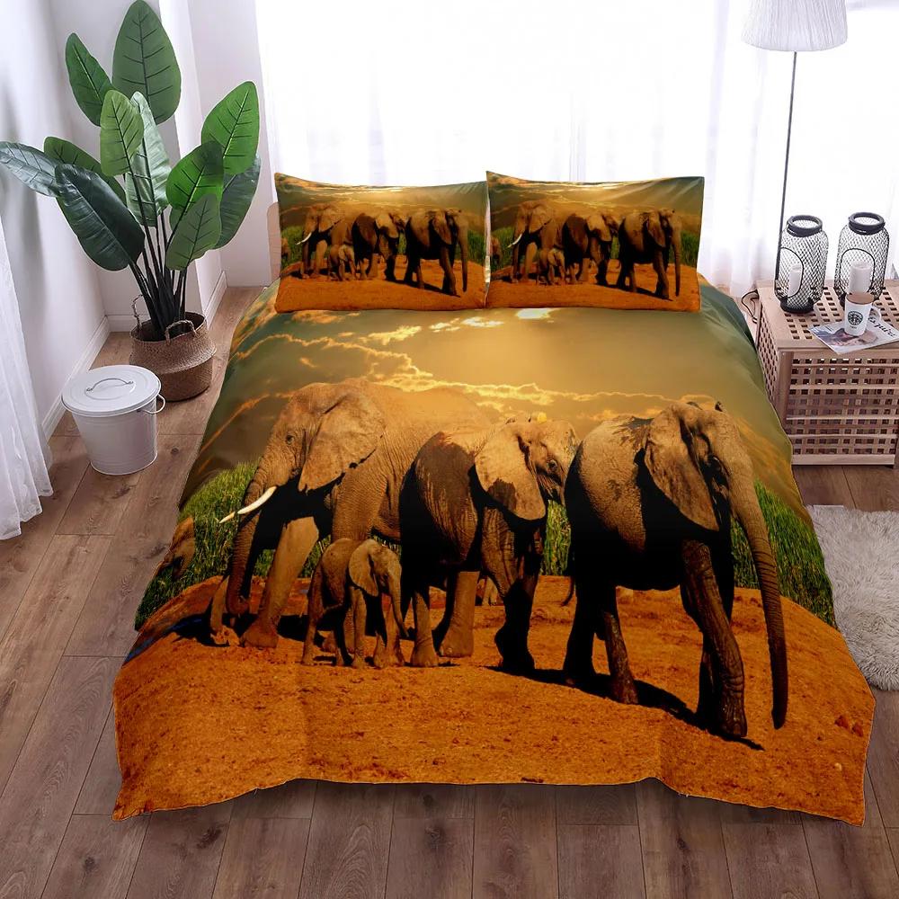 Photographic Elephant Stunning Duvet Cover Set King Queen Double Full Twin Single Size Bed Linen Set Quilt Cover Pillowcase