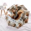 1 PC Automatic Folding Umbrella - Squirrel Pattern, Portable & Foldable Design with 8 Ribs, Christmas Birthday Gifts