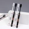 Elegant Soft Bristle Toothbrush Set: Black & White Design for Adults, Students, and Couples