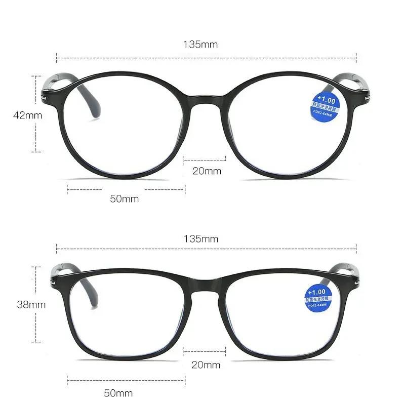 Reading Glasses Men Women Vintage Anti Blue Light Presbyopic Eyeglasses Round Full Frame Eyewear +1.0+1.5+2.0+2.5 +4.0