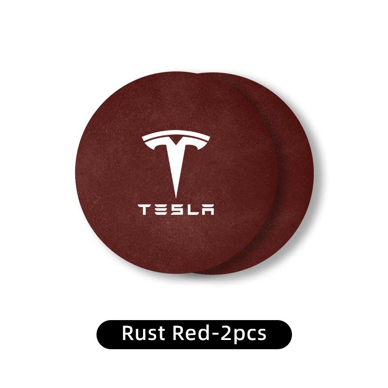 2PCS Car Coasters Water Cup Slots Non-Slip Mat Waterproof Cup Pad For Tesla Model 3 Y S X 2021 Roadster Cybertruck Juguetec