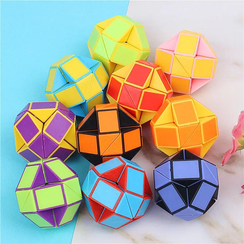 12/30Pcs Puzzle Folding Snake Ruler Puzzle Cube Educational Toys for Kids Birthday Party Favors Goodie Bags Filler School Reward
