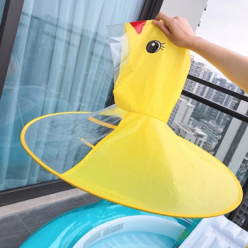 

1 PC Little Yellow Duck Children Mackintosh Cartoon Baby Umbrella Rain Poncho One-piece Student Rain Poncho Rain Coat S