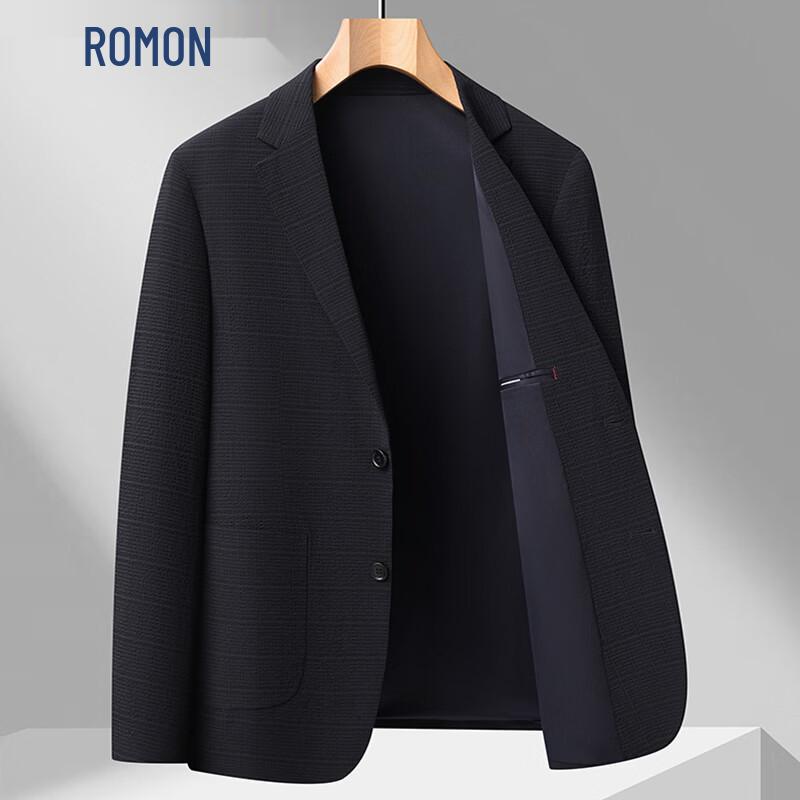 

ROMON Men s Flat Lapel Versatile Casual Blazer 180