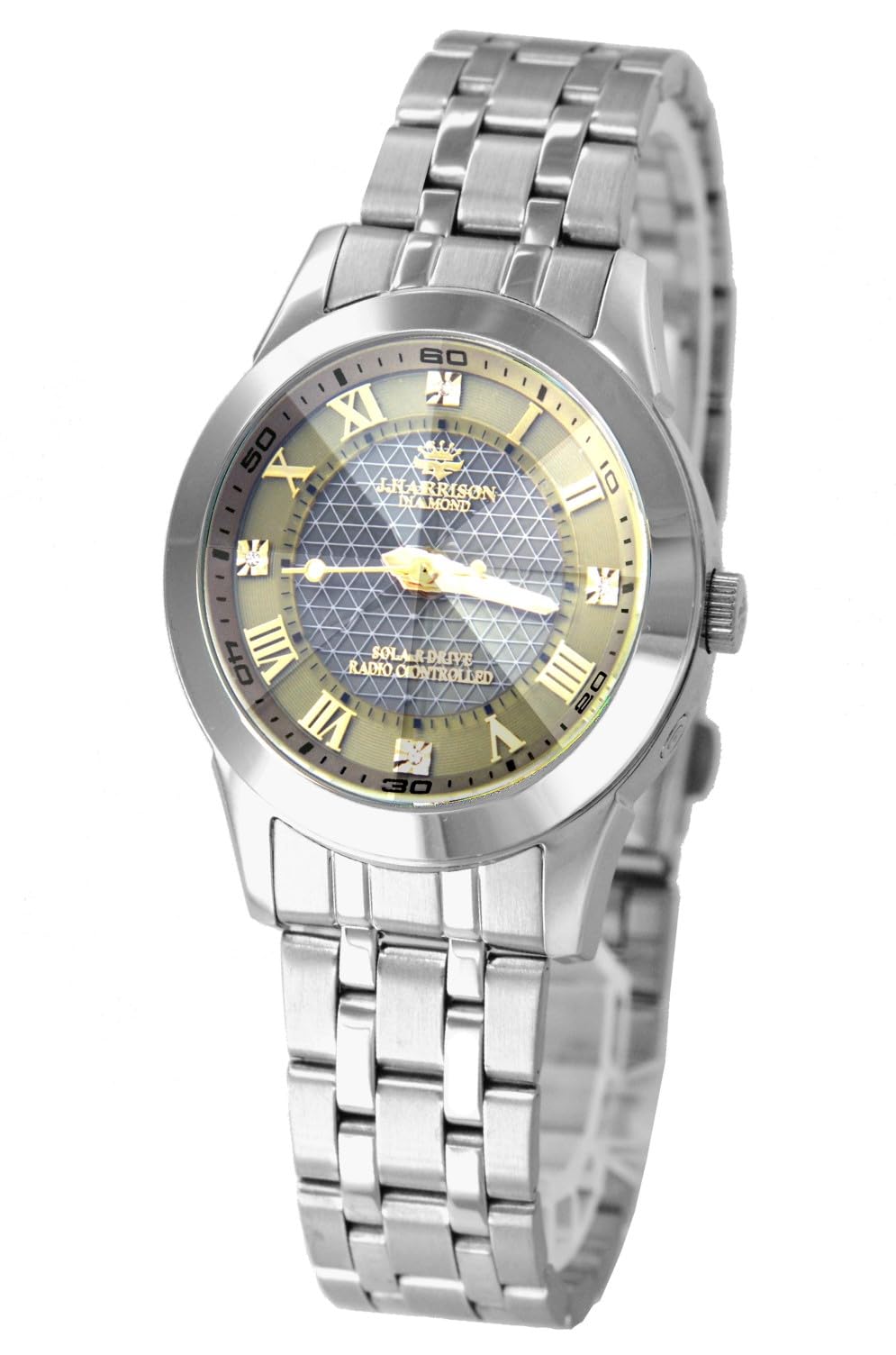 

Watch of the A beautiful watch with an cut with diamonds J.HARRISON (John Harrison) Women s Solar-Powered Radio-Controlled [Easy self-adjustment band] золотой