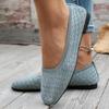 Plus Size Breathable Flyknit Square Toe Color Block Women's Shoes