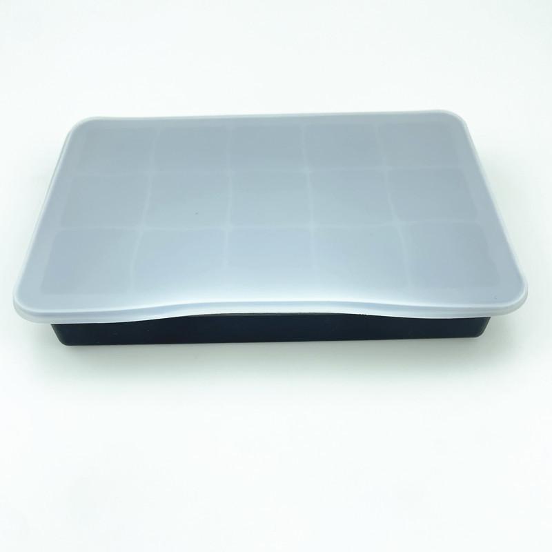 Silicone Big Ice Cube Mold with Lid Easy Release 6/15 Grids Stackable Ice Tray for Cocktail  Home Bar Use