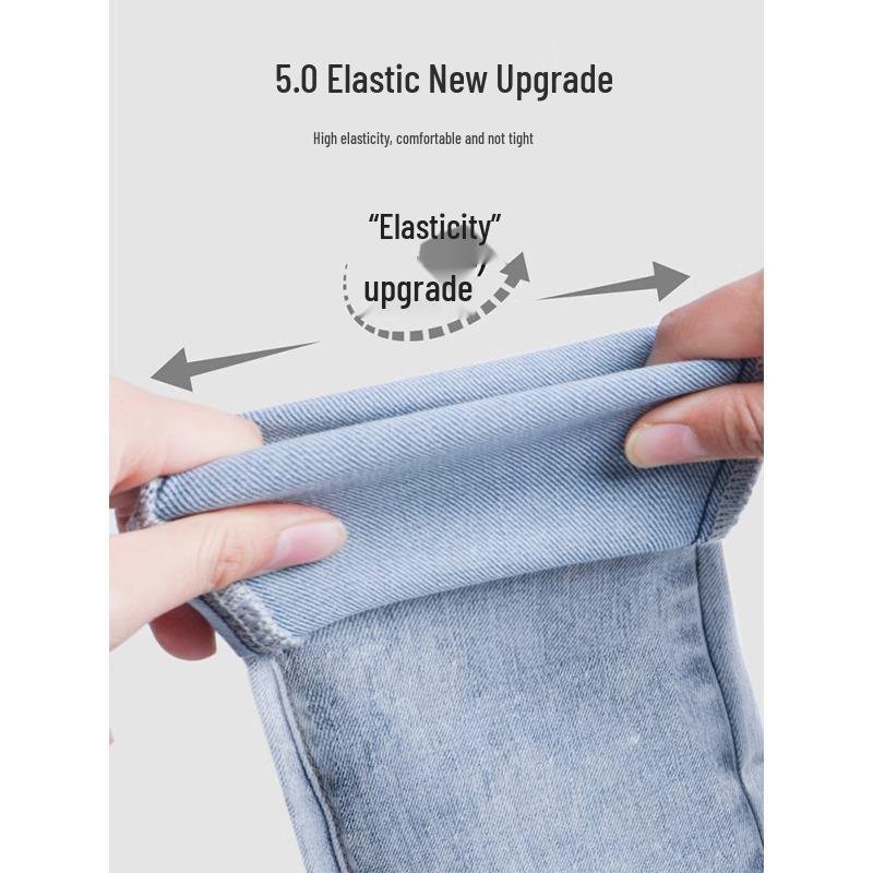 Women's High-Waisted Skinny Jeans: 2025 Spring Style, Light Color, Stretch Slimming Pencil Pants