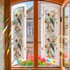 Laser-cut Iridescent Retro Geometric Floral and Hummingbird Study Glass Door and Window Decorative Stickers