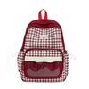 Schoolbag new high-value casual backpack cute plaid bow backpack primary school students daily class travel schoolbag