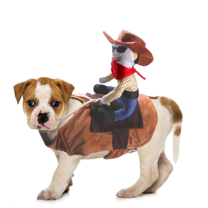 Dogs Transfiguration Costume for Riding Horse Halloween Dogs Vest Winter Autumn Halloween Costume Cute Small Dogs Vest