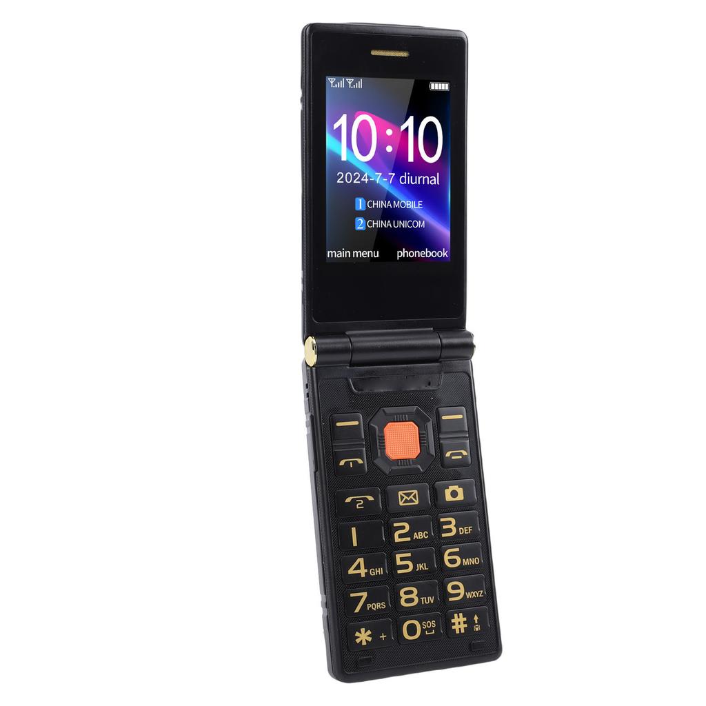 4G LTE Unlocked Flip Phone 2.8 Inch 2.4 Inch Dual Screen Flip Phone for Seniors Supports Bluetooth SOS MP3 Calls Text
