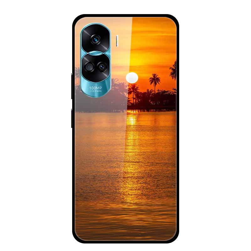 For Honor 90 Lite Case Honor90 Pro 5G Wolf Cats Tempered Glass Hard Covers for HuaWei HONOR 90 Pro 90Lite Protective Luxury Capa