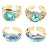 Inspirational Oceans Rings Adjustable Waving Designs in Silver Elegant Gifts for Women Ladies Sturdy Resin Craftsmanship