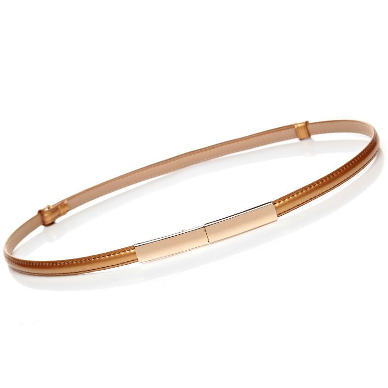 Leather Belt For Women With Round Alloy Buckle And Slim Design Perfect For Casual And Office Wear