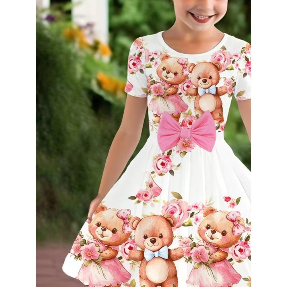 Rochii cu Imprimeu 3D pentru Fete Copii Fete Petrecere Mânecă Scurtă Rochie Prințesă Rezervor Imprimeu 3D Fluture Rochie