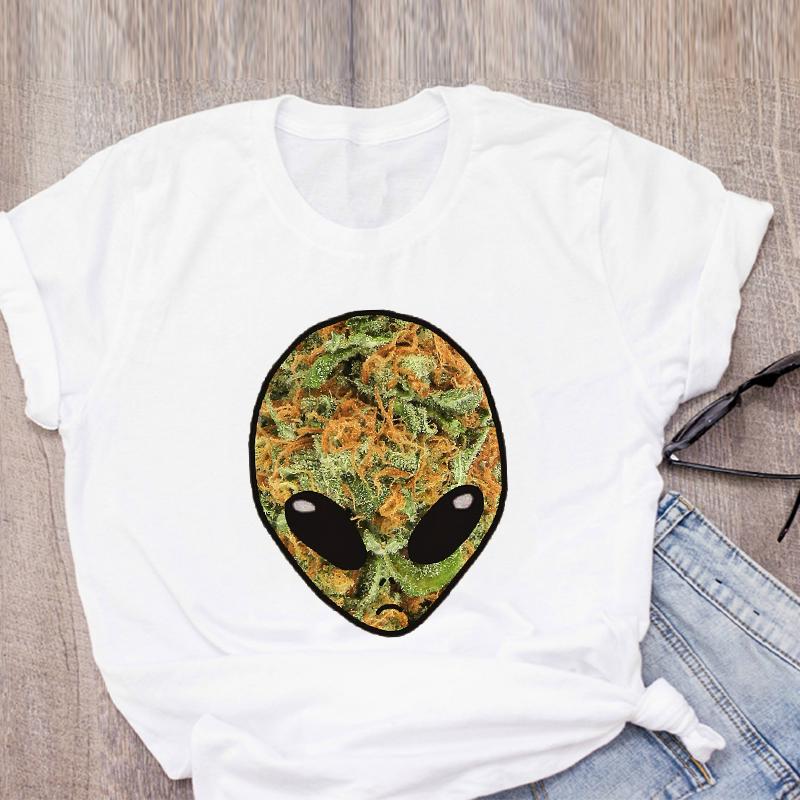 Women Graphic Cartoon Alien Color Ladies Summer Print T Shirt Shirt Tops Lady Clothes Womens