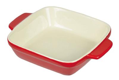 Pearl Metal Oven Chef Hitzebeständiger Tiefer Teller 14 x 14cm Rot L-1817