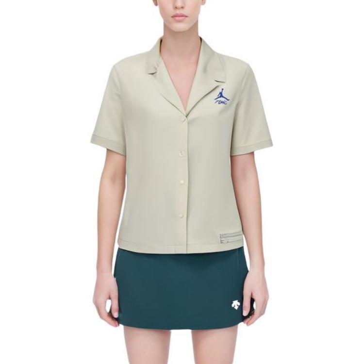 Jordan Koszulka Polo z Krótkim Rękawem z Nadrukiem Solidnego Logo Wzór American Vintage Damskie Bluzki Biała DX6302-104