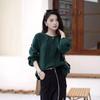 Seamless full-formed 0 all-wool knitted sweater women's autumn new loose lazy fan sweater women's coat top