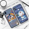 JW82 Doraemon Černé měkké pouzdro pro iPhone 16 15 Plus 14 13 Pro 8 SE XR XS Max P30 Nova 5T Y5P Y6 Y7 Y8P Y9 Realme C30 C33 C31 VIVO Y36 V27