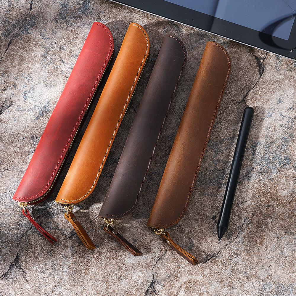 Buy 1 Pcs Leather Simple Mini Retro Pen Bag Apple Stylus Pen Case Apple Stylus Pen Case at