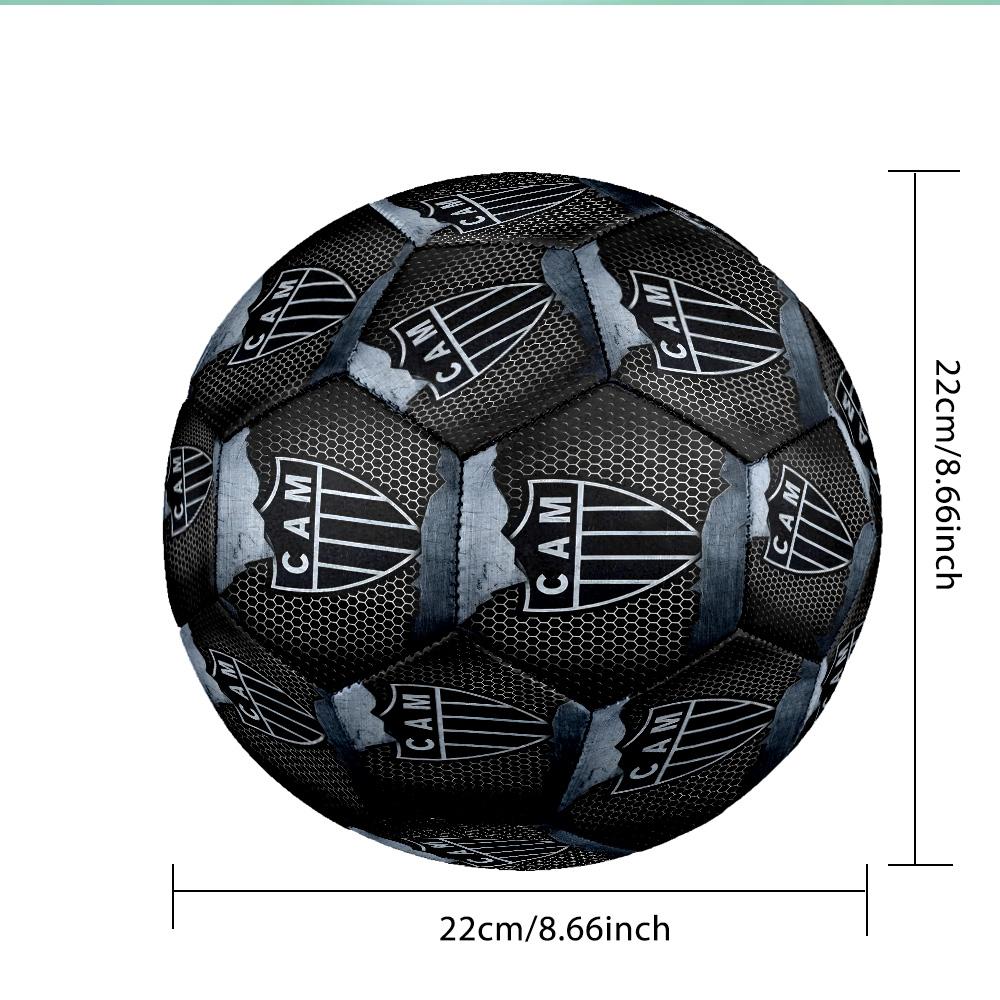 Black And White Stripes With Star Printed No. 5 Soccer Balls, High-Quality, Anti-Slip, Protective Football, A Unique Gift ,Birthdays,Christmas Gifts