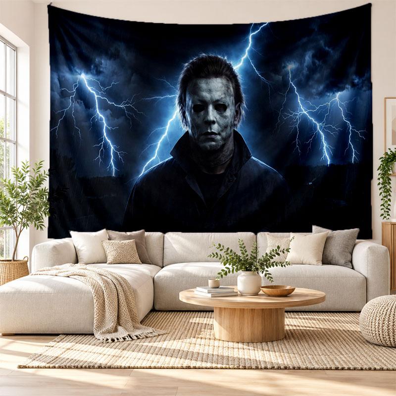 Halloween Michael Myers Wall Tapestry Home Decor Hanging Cloth Art Background Tapestry for Bedroom