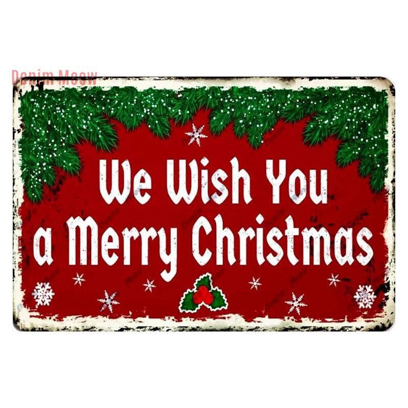 Retro Merry Christmas Metal Wall Decor, Vintage Christmas Bakery Metal Sign, for Gift  Bar Club Cafe, Room Decoration, WY299