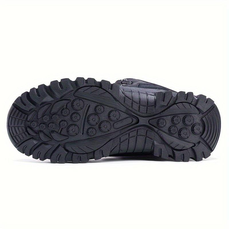 Men's Outdoor Warm Plus Grip Snow Shoes, Comfortable Arch Support Non-Slip Boots for Hiking and Mountaineering, Men's Shoes