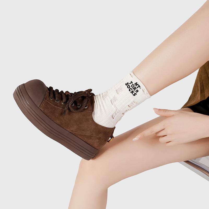 Factory custom big head shoes platform niche Mickey shoes 2025 new ugly cute niche casual versatile anti-velvet women's shoes