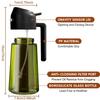 470ML/16oz Light-Blocking Dark Oil Sprayer for Cooking 2 In 1 Olive Oil Dispenser Bottle for Kitchen Dark Green Glass Oil Bottle