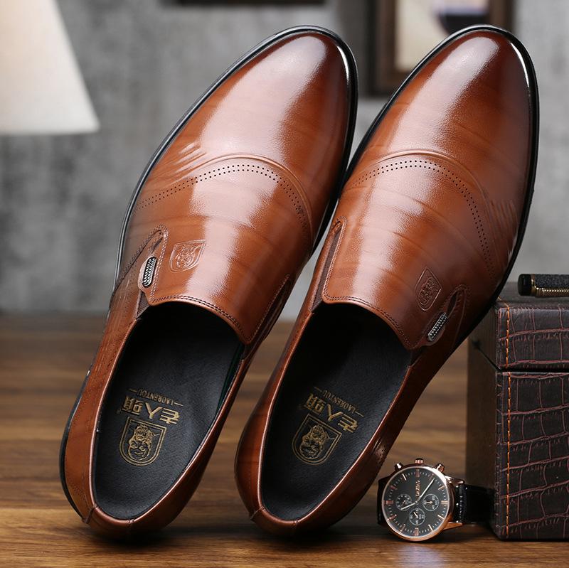 Old Man Head Leather Shoes Autumn New Business Leather Shoes Cowhide Foot Cover Dress Casual Leather Shoes Men