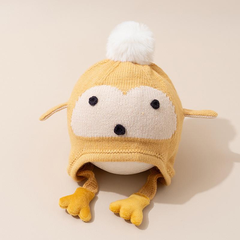 Infant Handmade Knit Cap With Soft Cotton Material For Breathable Winter Warmth