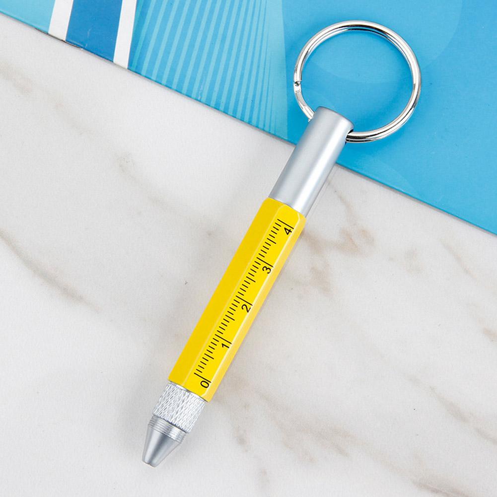 Multifunction Tool Pen Six-in-One Metal Pen Screwdriver Hexagonal Touch Screen Carabiner Small Scale Ballpoint Pen