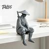 Unique Personalized Gift for Fans 3D Printed Ancient Chinese Hermit Warrior Figurine, Swordsman Statue with Bamboo Hat, Exquisite Hand Carved