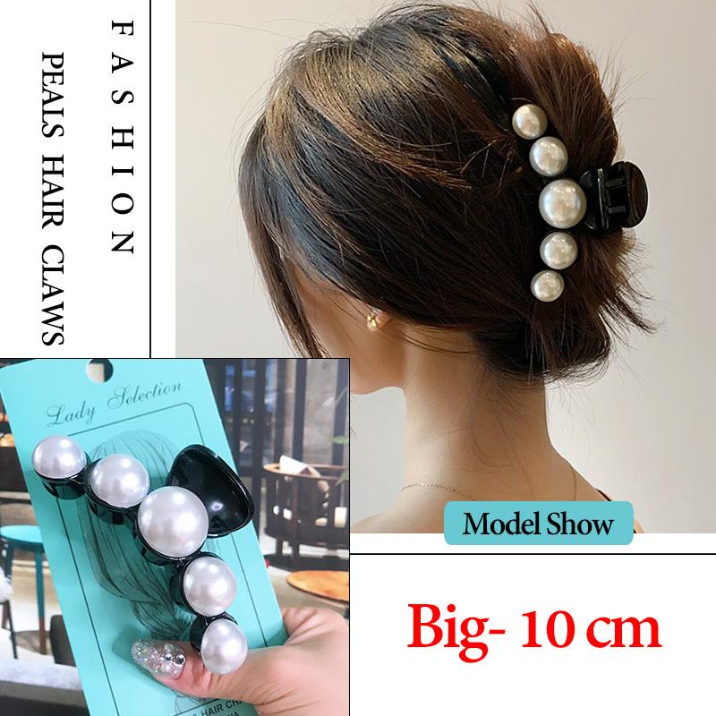 14 Styles Big Pearls Hair Clip Claws Oversize Small  Tiktak Hair Accessories for Women Korean Black White Barrette  New