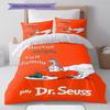 Green Eggs and Ham Pattern Bedding,Quilt Set Quilt Cover Pillowcase Home Birthday Gift (1 * duvet cover + 2 * pillowcase, without core)