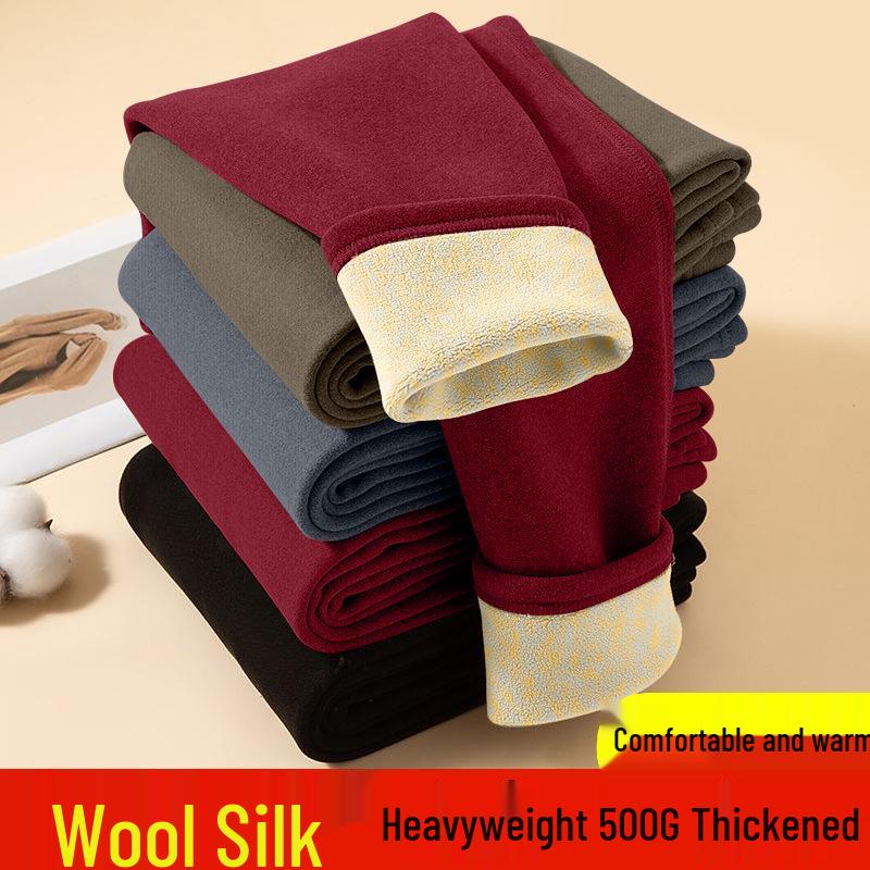 

Plus Size Korean Style Thick Heavyweight Women s Warm Autumn/Winter Pants - Versatile, Comfortable, and Trendy Base Layer L [Recommended 90-105 kg]