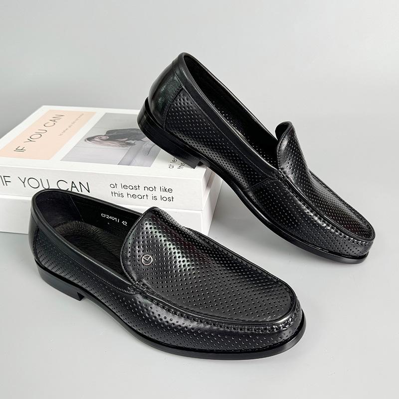 Italian Style Black Men Loafers Shoes High Quality Slip On Genuine Leather Moccasins Dress Shoes for Men Business Formal Shoes