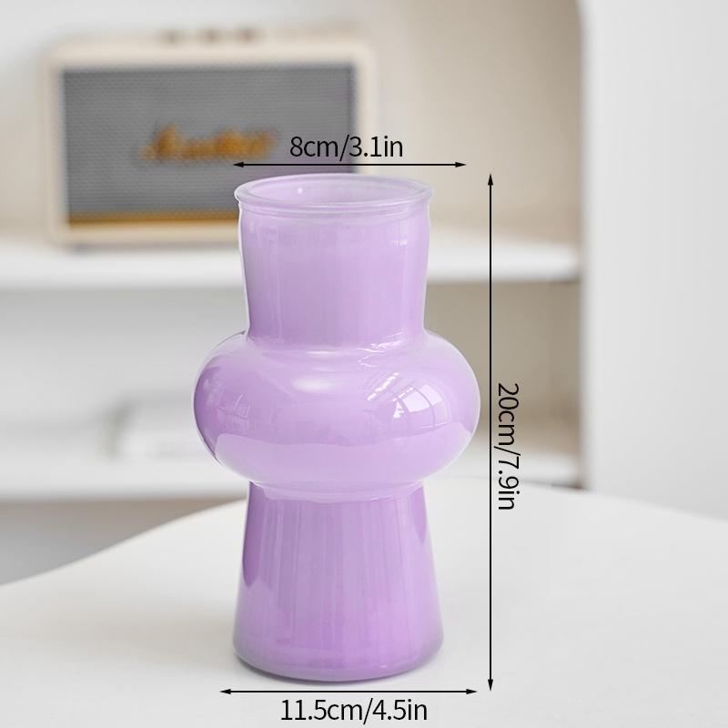 Creamy Color Glass Vase Hydroponic Flower Vase Transparent Plant Pots Dinning Living Room Decorative Vases Home Office Decor