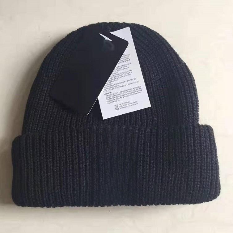 Girl Knitted Embroidery Cap Black Hat No Brim Warm Beanie Winter Casual Wear