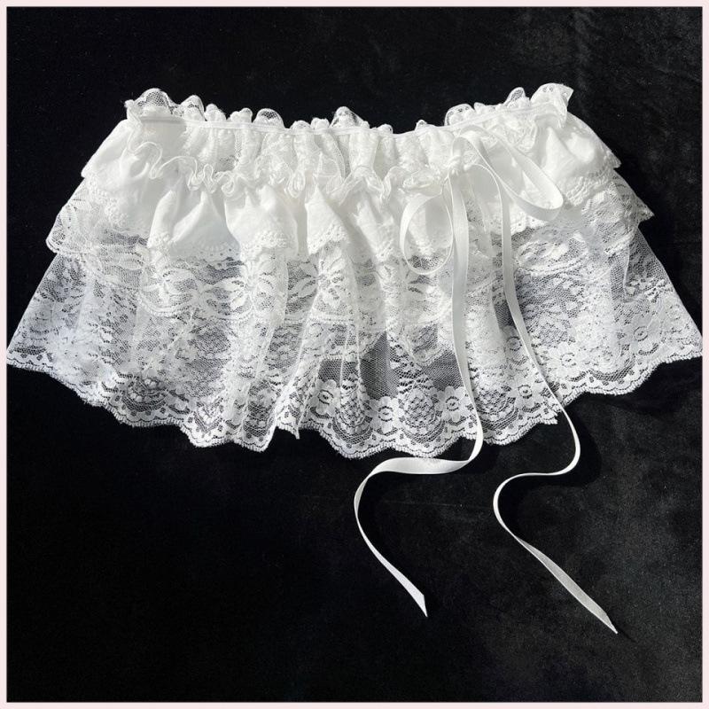 Industrial Ballet-Inspired Lace Tie Bow Layered Skirt - Women's Spring/Summer Fashion