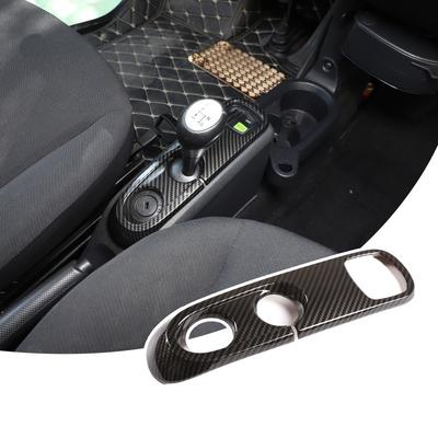 ABS Carbon Fiber Texture Car Center Console Gear Shift Panel Cover Trim Stickers For Mercedes Smart 451 Fortwo 2009-2015