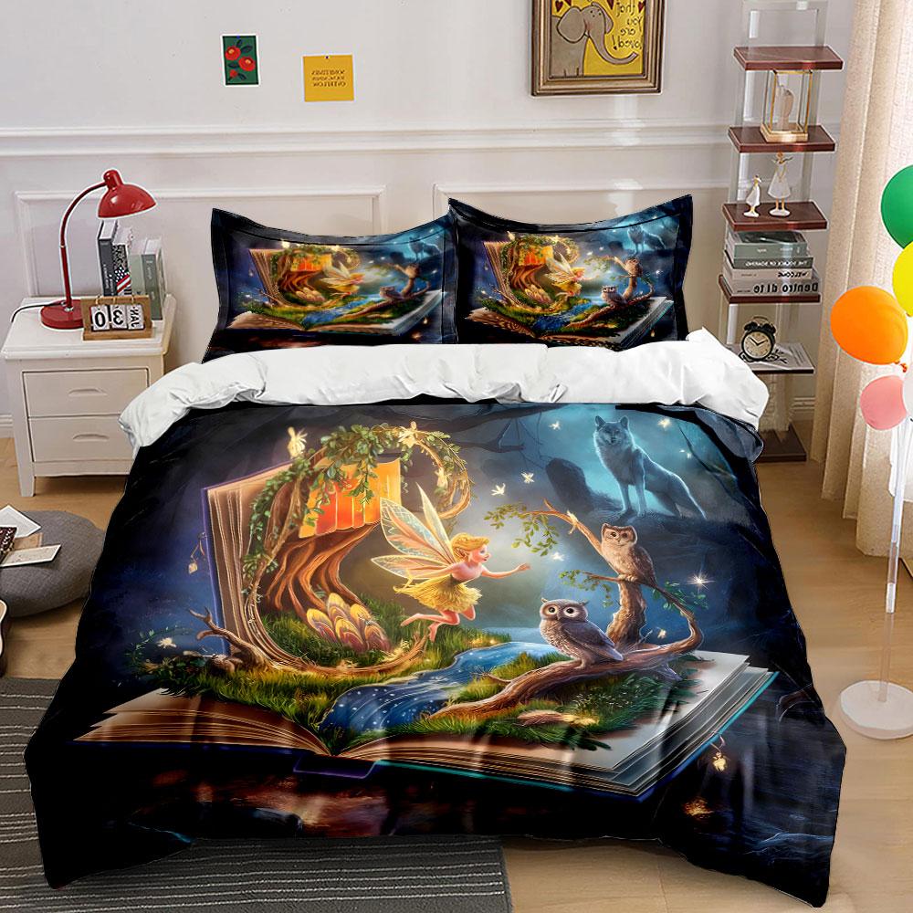 Fairy Tale Fantasy Decor Set Multiple Sizes Kid'S And Adults' Bedroom Exquisite 3Pc Bedding Set, Gift