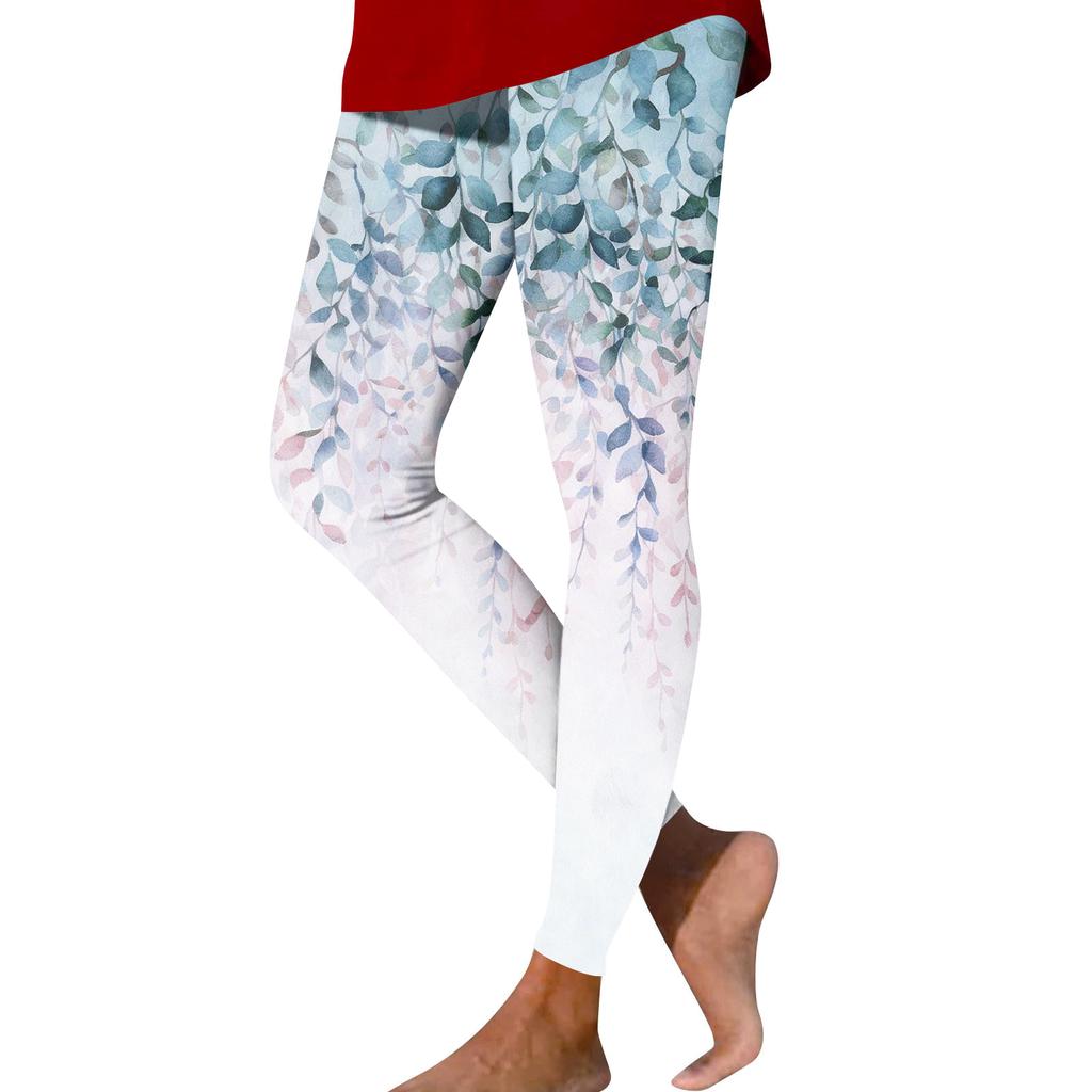 Pantaloni Casual Stampati a Gamba Dritta Moda Donna Pantaloni Yoga Stampati Slim per Esterno