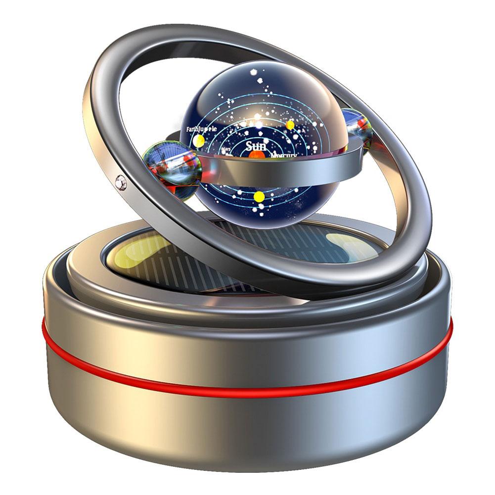 Solar Powered Car Air Freshener Rotating Car Aromatherapy Diffuser Essential Oil Diffuser for Car Decoration