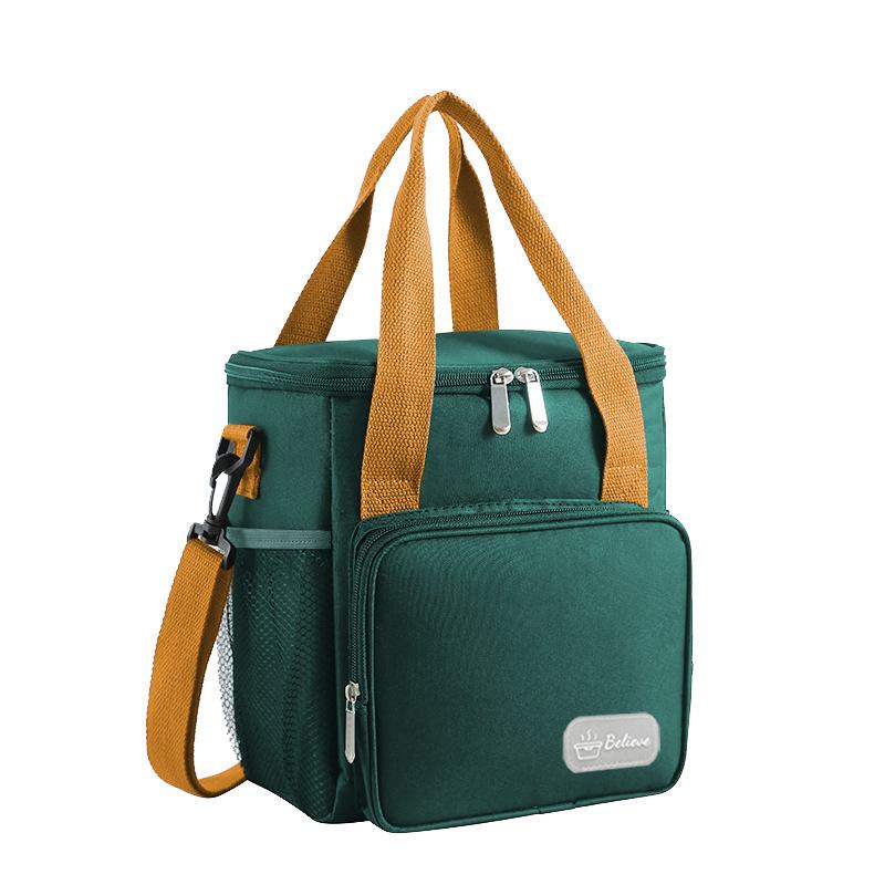 

Ice packs crossbody picnic bags hand-held lunch box bags large-capacity Oxford cloth insulated rice bags зелений