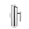 Water Pitcher Pouring Spout Stainless Steel Side Handle Silver Carafe 1L Straight 304